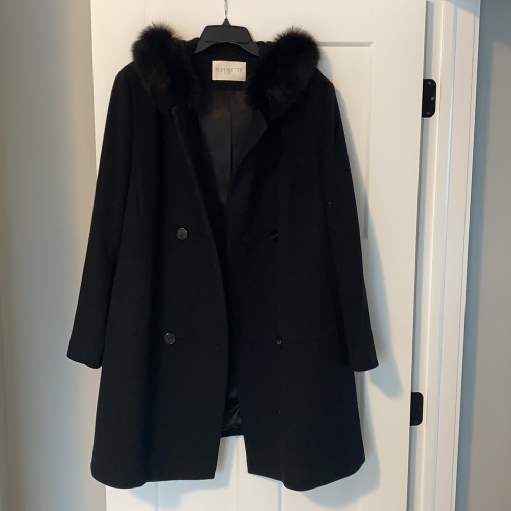Fleurette Wool & Fox Trim Coat - Picture 10 of 11
